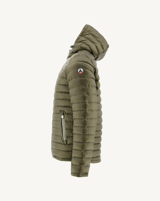 Sauge/Army Reversible Hooded Puffer Jacket Bergen Jott New In