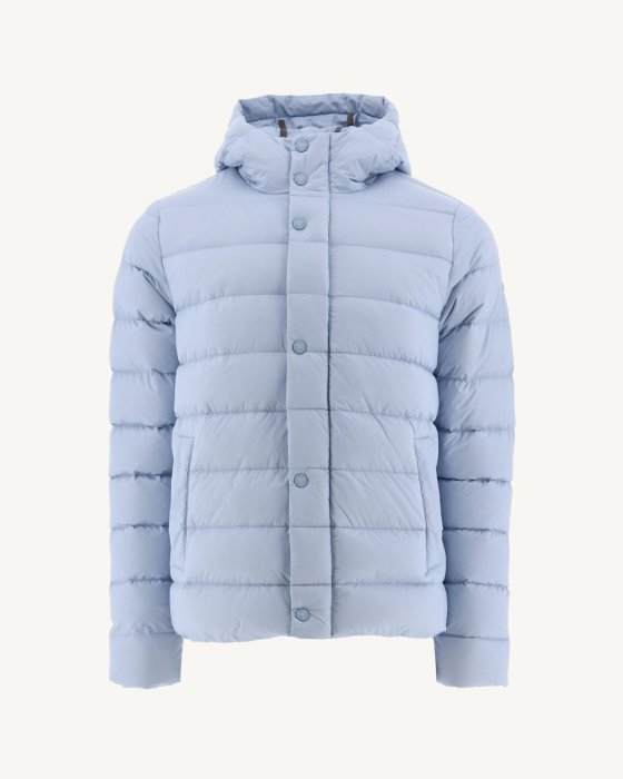 Soft Blue Jorge Hooded Puffer Jacket Jott New In