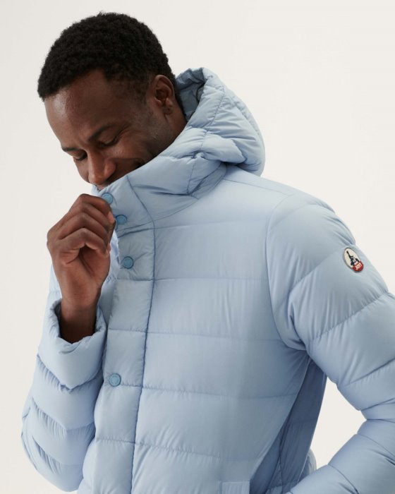 Soft Blue Jorge Hooded Puffer Jacket Jott New In