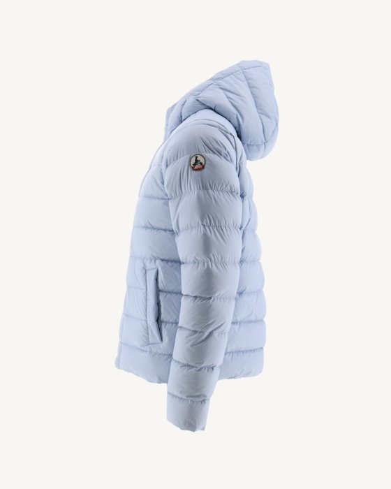 Soft Blue Jorge Hooded Puffer Jacket Jott New In