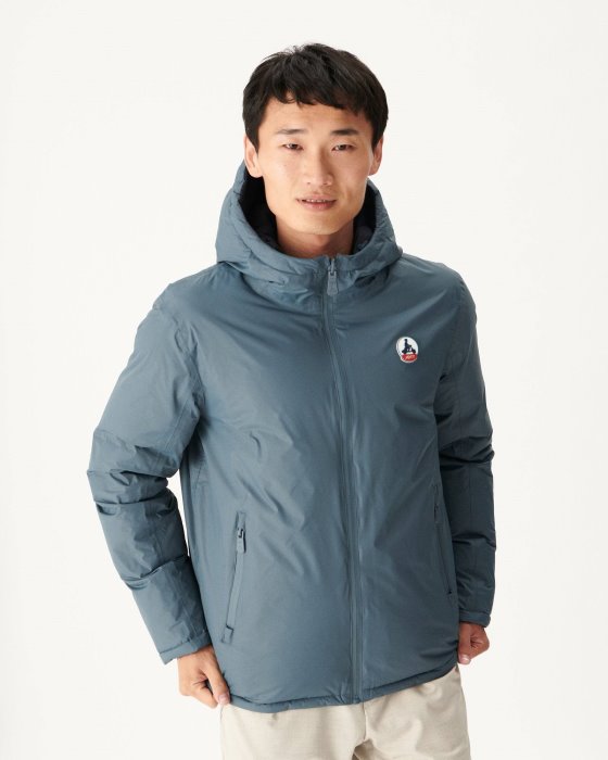 Blue/Marine Extreme Cold Hooded Reversible Down Jacket Aspen Jott New In