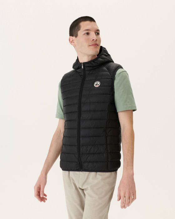 Hooded Sleeveless Down Jacket Noir Pat Jott New In
