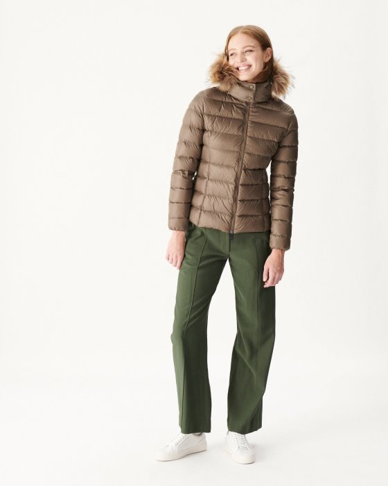 Jott New In Extreme Cold Hooded Down Jacket Taupe Luxe