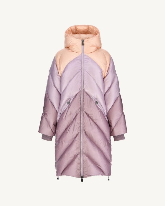 Jott New In Extreme Cold Hooded Long Down Jacket Combo Violet Comet