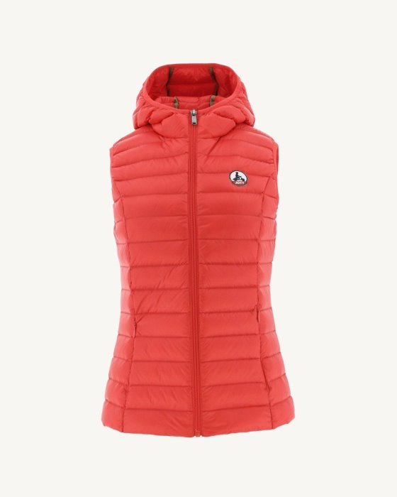 Light Sleeveless Down Jacket Fire Red Mali Jott New In